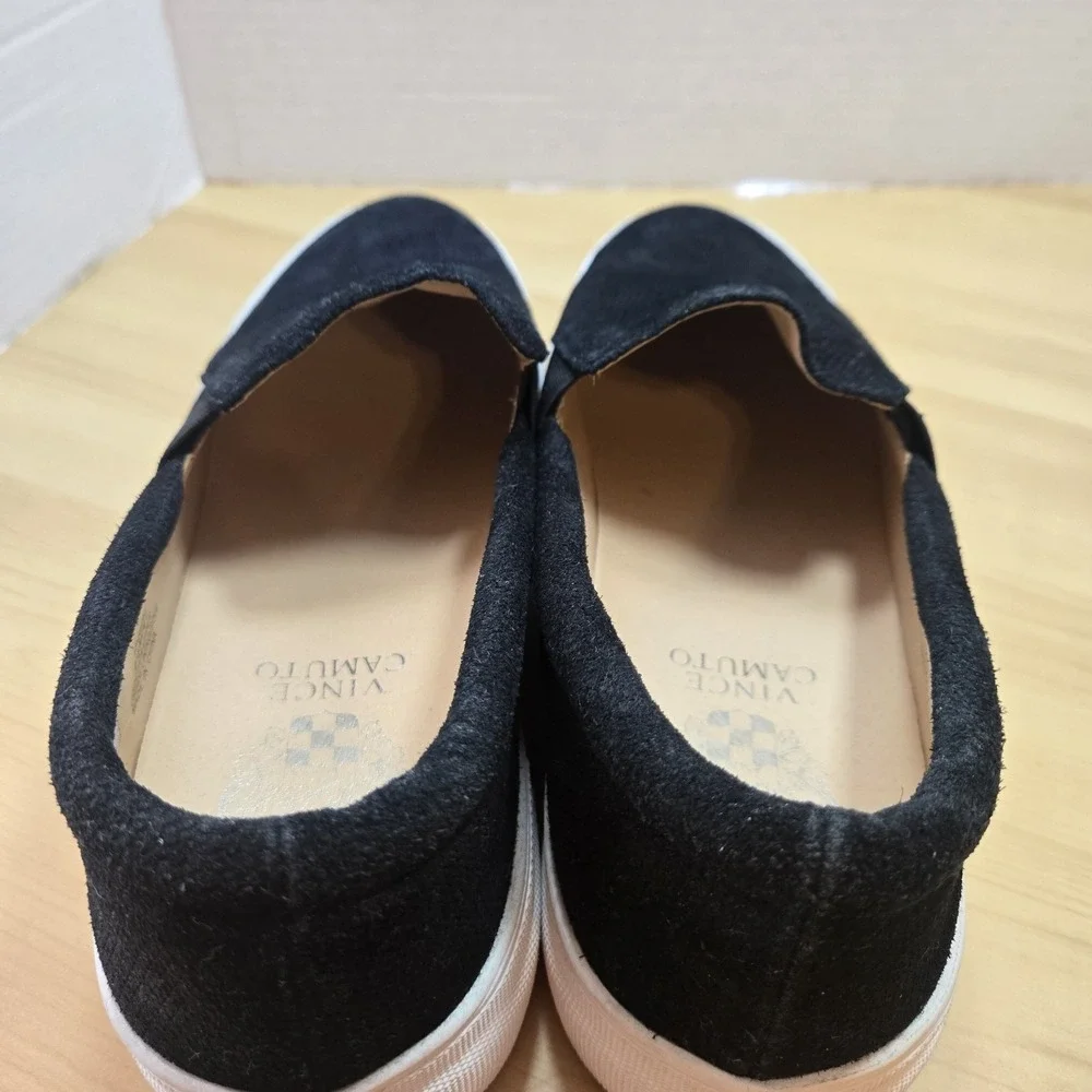 Vince Camuto Korli Black Suede Slip On Platform Sneakers Women's Size 9.5 M